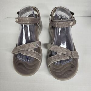 Skechers Arch Fit Womens Gray Adjustable Strappy Sandals Support Size 11